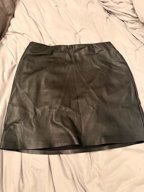 Express Black Faux Leather Mini Skirt